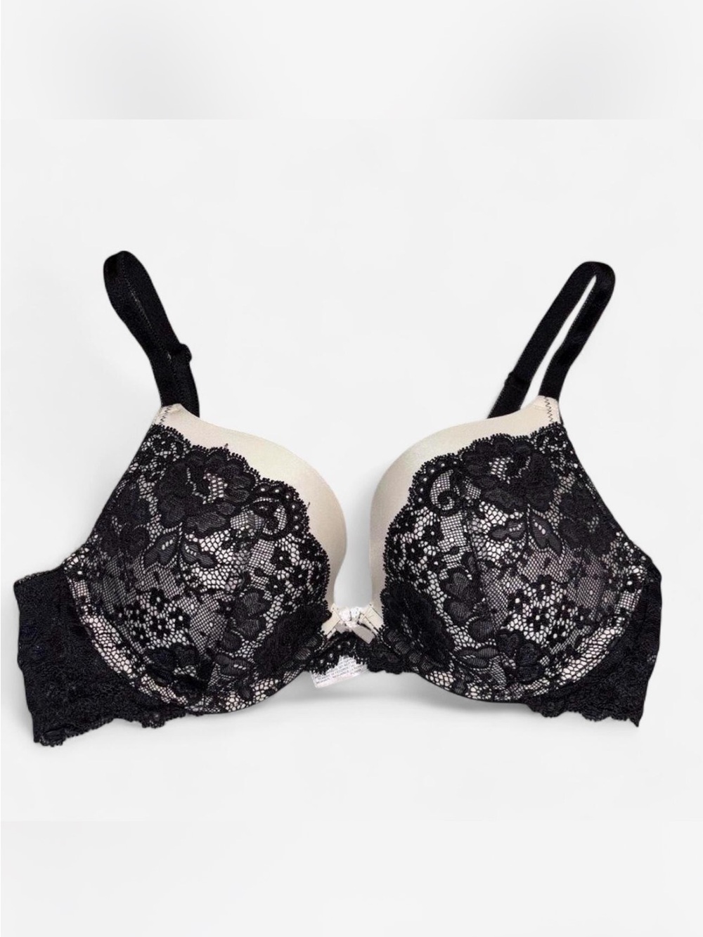 Victoria’s Secret -Lace Overlay Push-Up Bra - Black and Nude